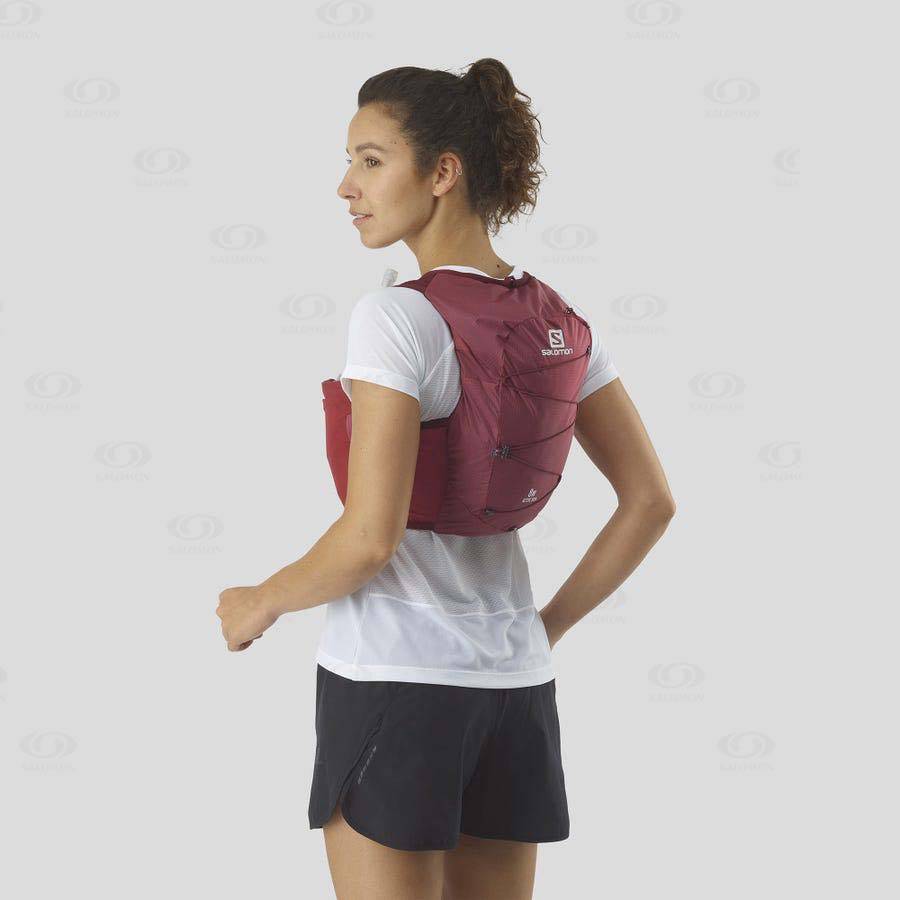 Dámské Běžecké Batohy Salomon ACTIVE SKIN 8 Červené | CZ-A2452