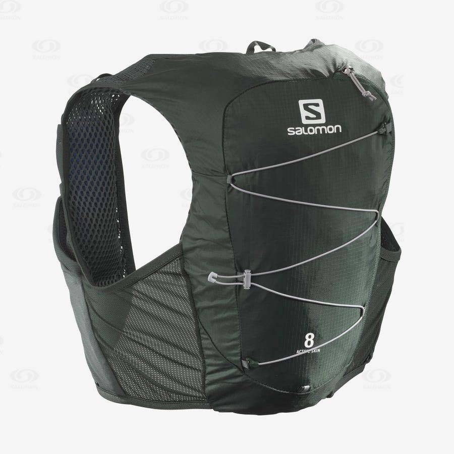 Dámské Běžecké Batohy Salomon ACTIVE SKIN 8 Olivy Zelené | CZ-L1284