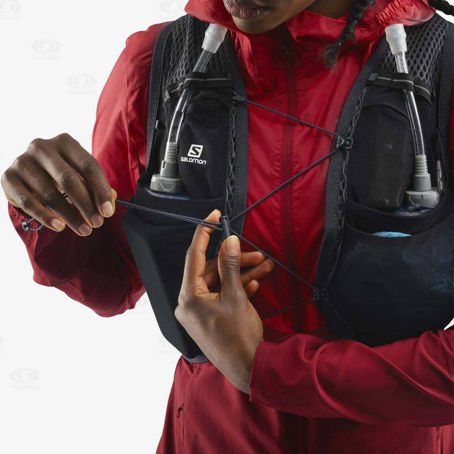 Dámské Běžecké Batohy Salomon ACTIVE SKIN 8 Černé | CZ-S2045