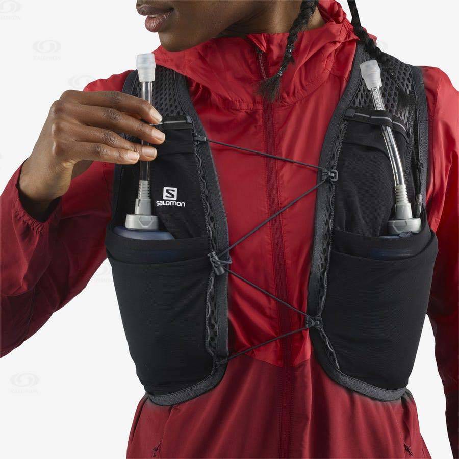 Dámské Běžecké Batohy Salomon ACTIVE SKIN 8 Černé | CZ-S2045