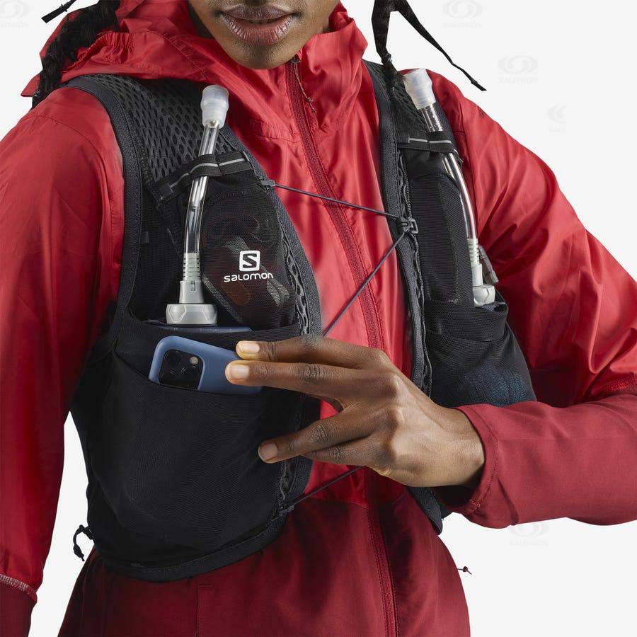 Dámské Běžecké Batohy Salomon ACTIVE SKIN 8 Černé | CZ-S2045