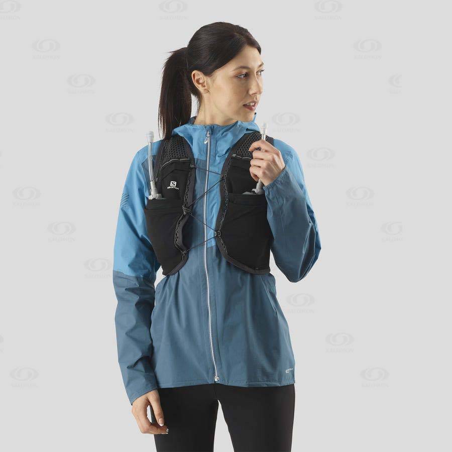 Dámské Běžecké Batohy Salomon ACTIVE SKIN 8 Černé | CZ-S2045