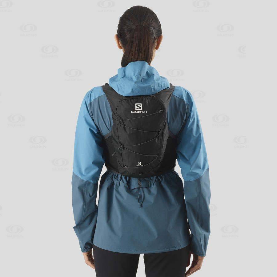 Dámské Běžecké Batohy Salomon ACTIVE SKIN 8 Černé | CZ-wL2586