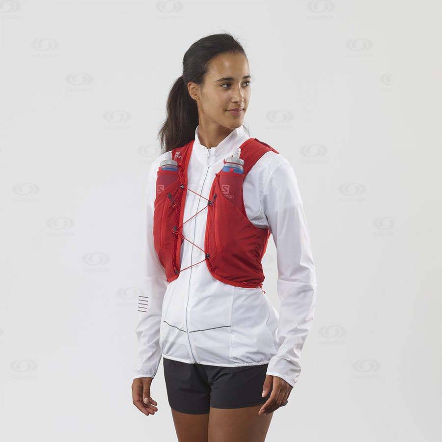 Dámské Běžecké Batohy Salomon ADV SKIN 12 Červené | CZ-M2000