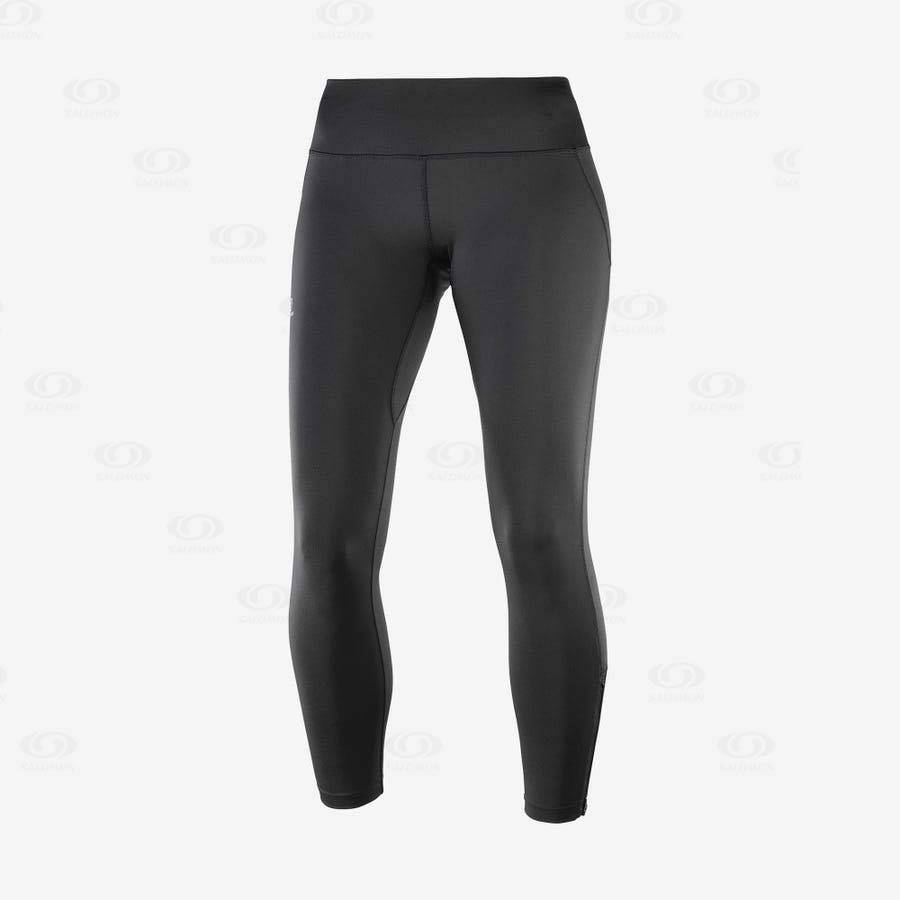 Dámské Běžecké Tighty Salomon AGILE LONG Černé | CZ-O2622