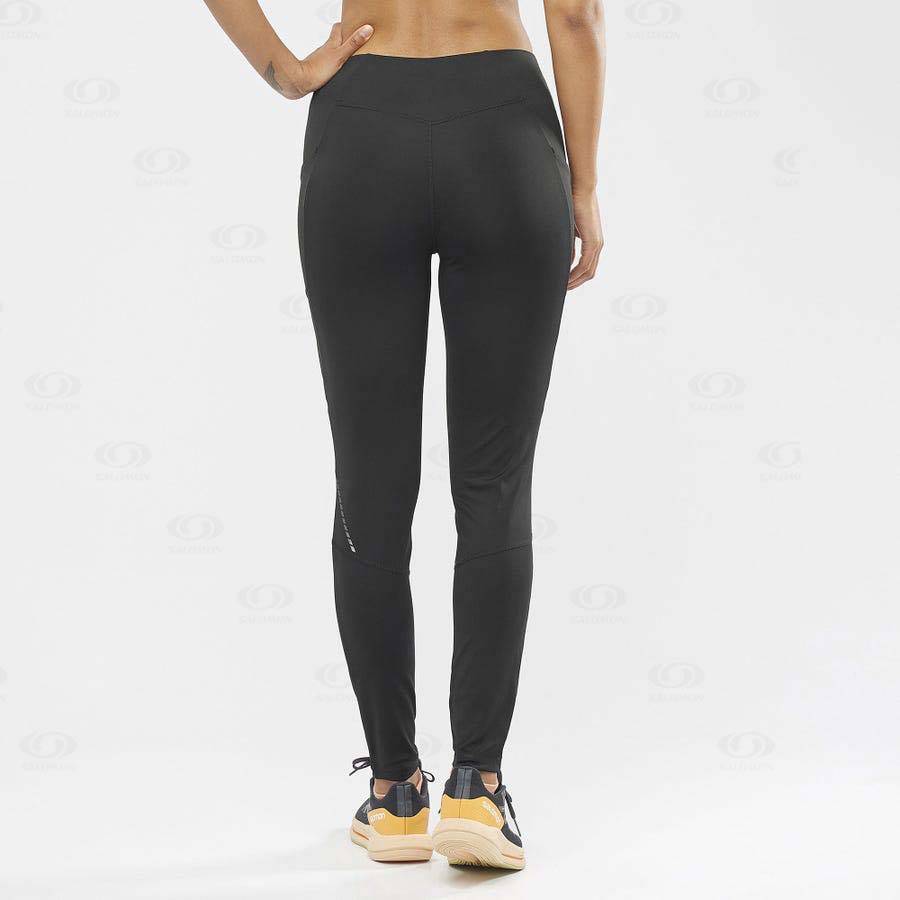 Dámské Běžecké Tighty Salomon CROSS RUN 28'' Černé | CZ-A1535