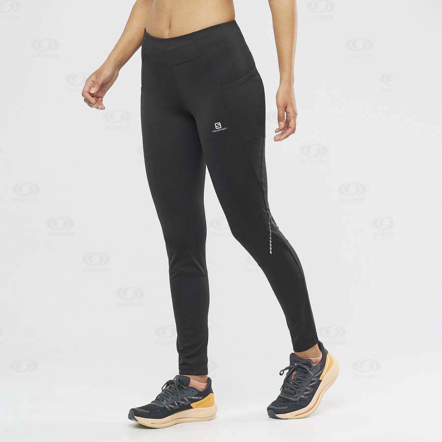 Dámské Běžecké Tighty Salomon CROSS RUN 28'' Černé | CZ-A1535