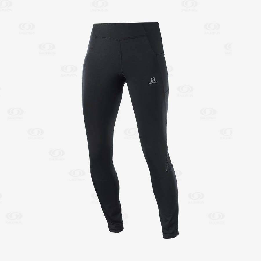 Dámské Běžecké Tighty Salomon CROSS RUN 28\'\' Černé | CZ-A1535