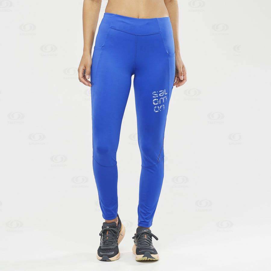 Dámské Běžecké Tighty Salomon CROSS RUN 28'' Blankyt | CZ-O1574