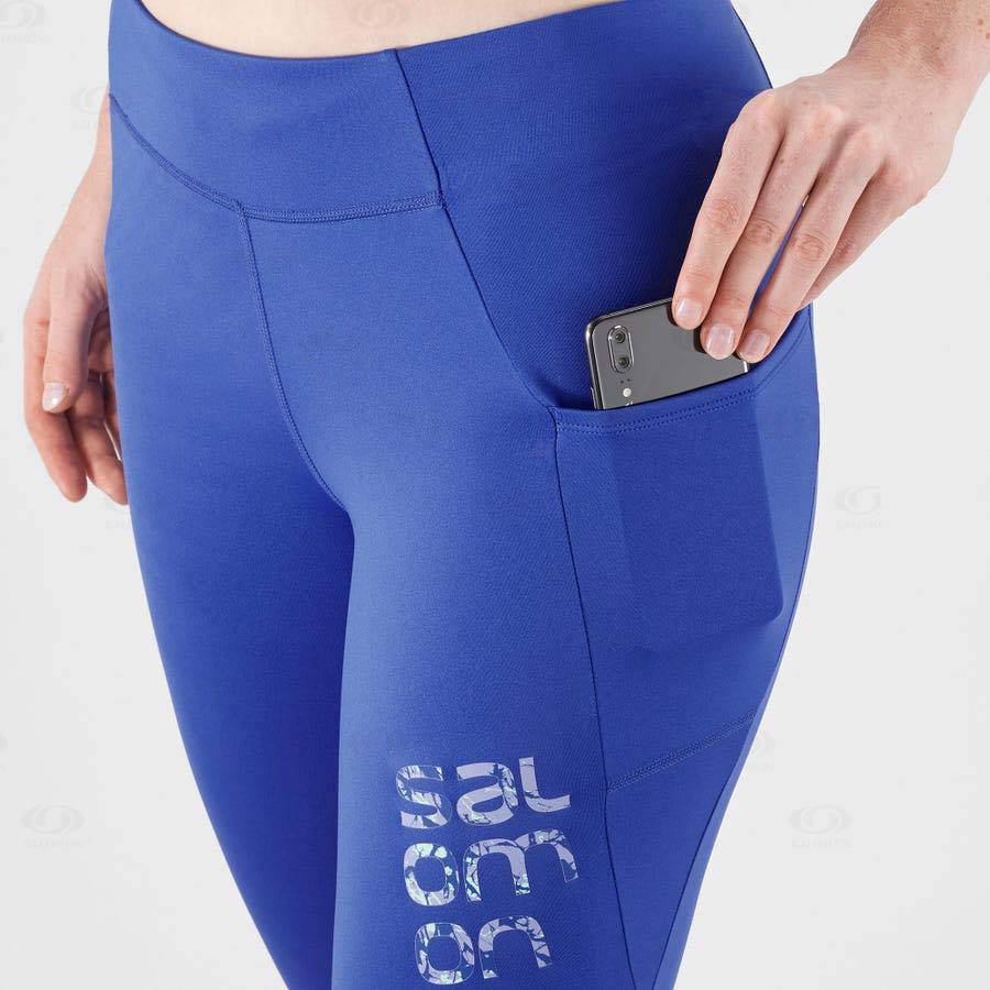 Dámské Běžecké Tighty Salomon CROSS RUN 28'' Blankyt | CZ-O1574