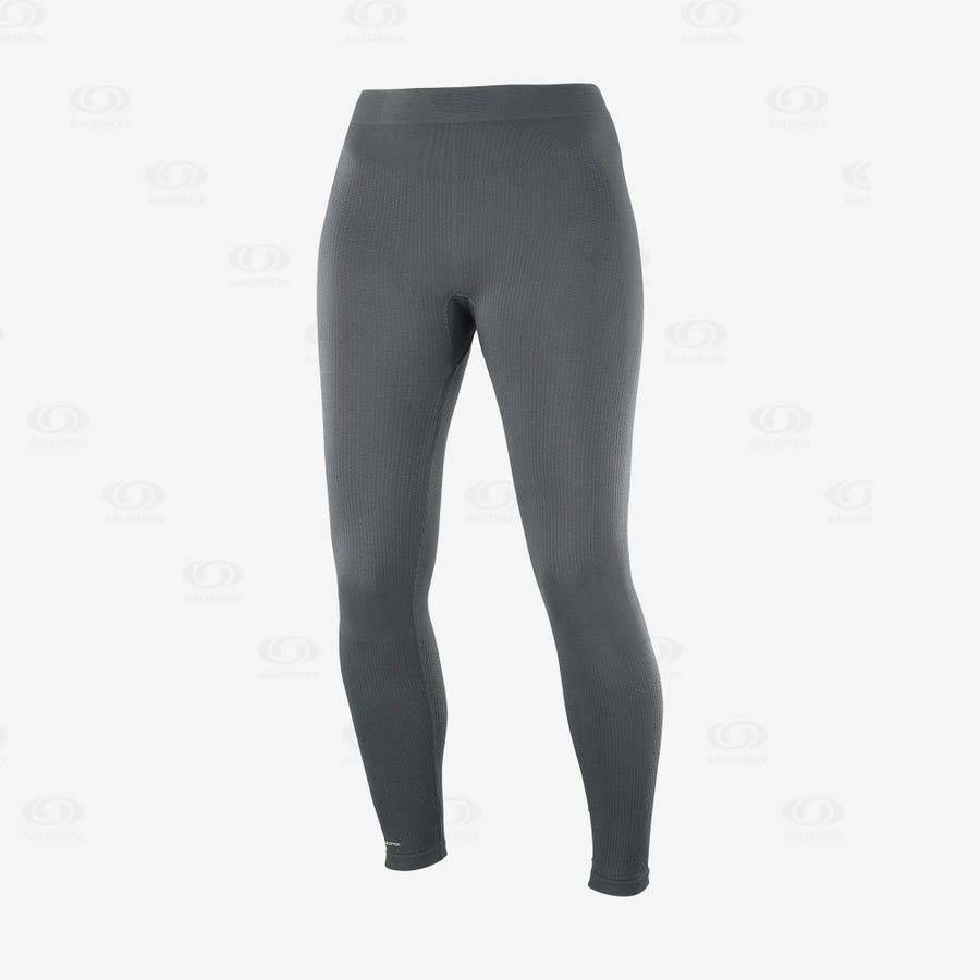 Dámské Běžecké Tighty Salomon ESSENTIAL SEAMLESS Černé | CZ-A1612