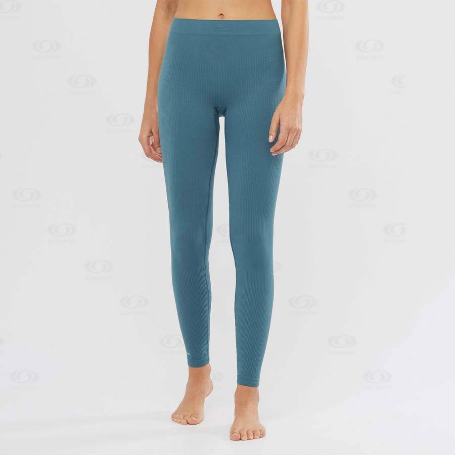 Dámské Běžecké Tighty Salomon ESSENTIAL SEAMLESS Blankyt | CZ-S2241