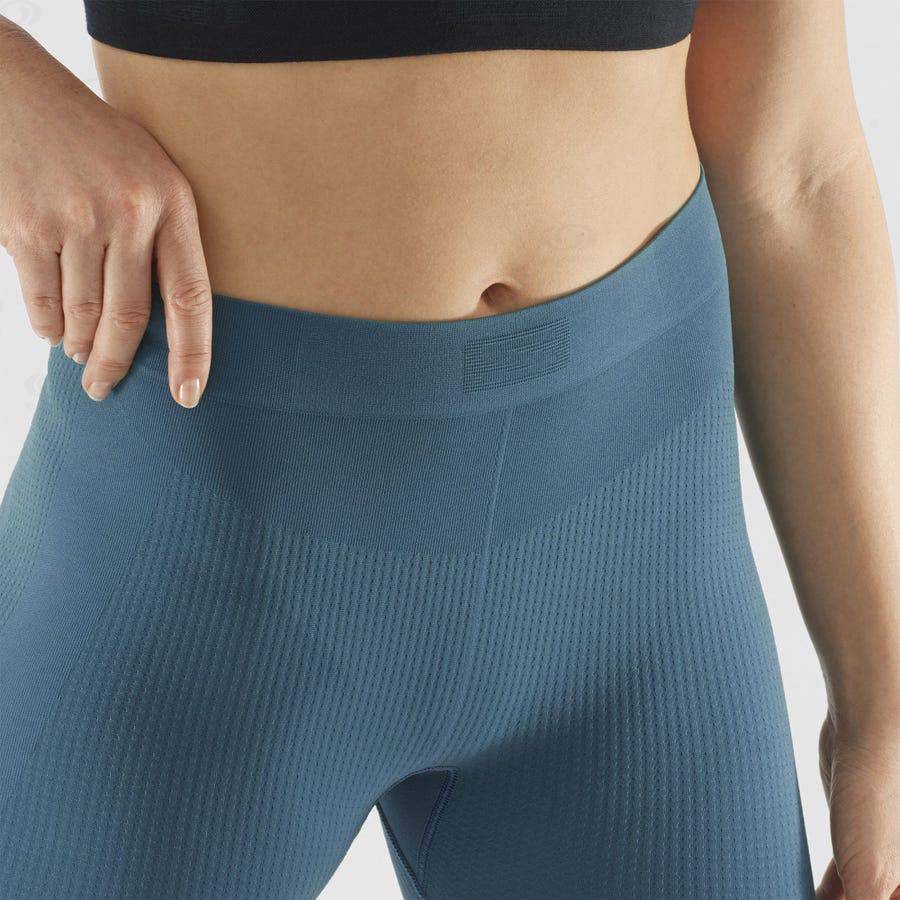 Dámské Běžecké Tighty Salomon ESSENTIAL SEAMLESS Blankyt | CZ-S2241