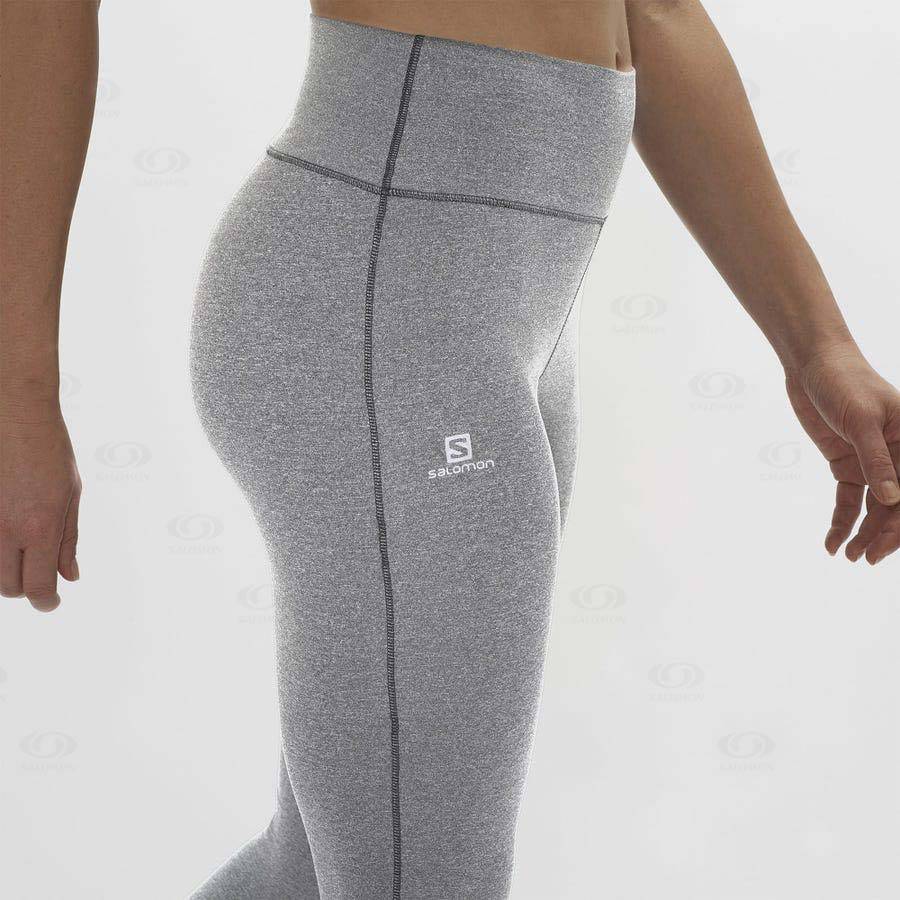 Dámské Běžecké Tighty Salomon ESSENTIAL WARM Šedé | CZ-S2458