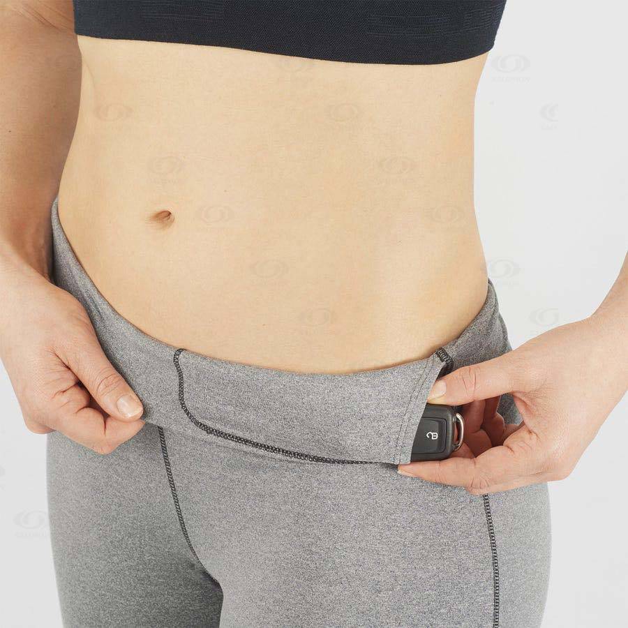 Dámské Běžecké Tighty Salomon ESSENTIAL WARM Šedé | CZ-S2458