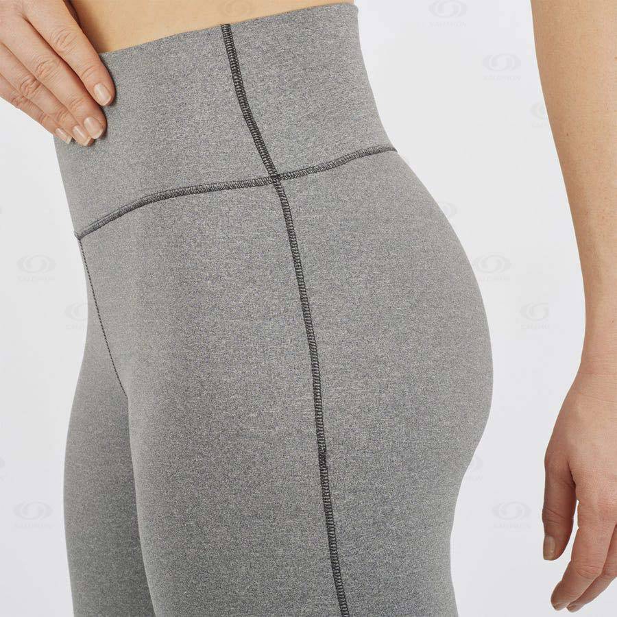 Dámské Běžecké Tighty Salomon ESSENTIAL WARM Šedé | CZ-S2458
