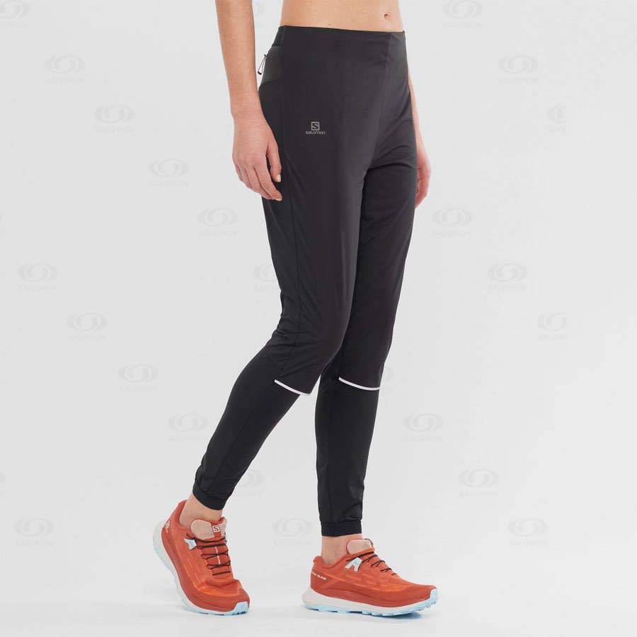 Dámské Běžecké Tighty Salomon LIGHT SHELL Černé | CZ-L2418
