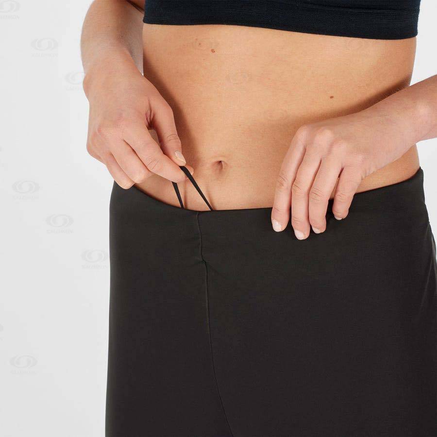 Dámské Běžecké Tighty Salomon LIGHT SHELL Černé | CZ-L2418