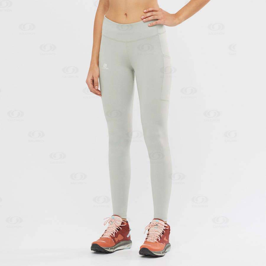 Dámské Běžecké Tighty Salomon OUTLINE Bílé | CZ-N1309