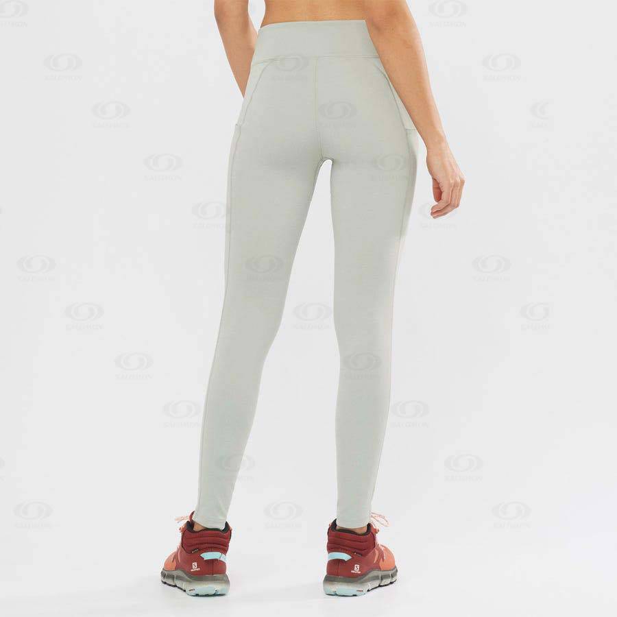 Dámské Běžecké Tighty Salomon OUTLINE Bílé | CZ-N1309