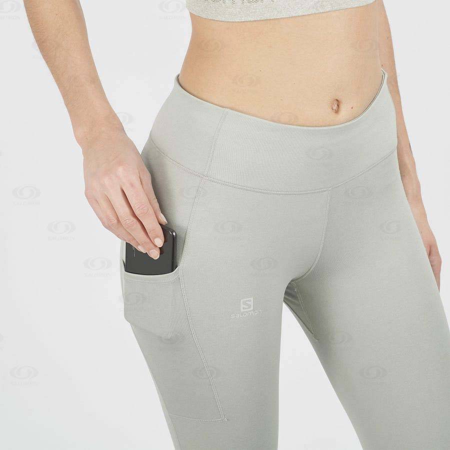Dámské Běžecké Tighty Salomon OUTLINE Bílé | CZ-N1309