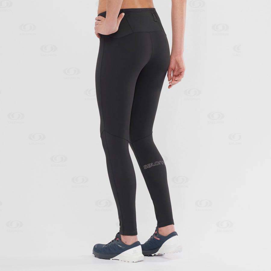 Dámské Běžecké Tighty Salomon XA WARM Černé Černé | CZ-N1778
