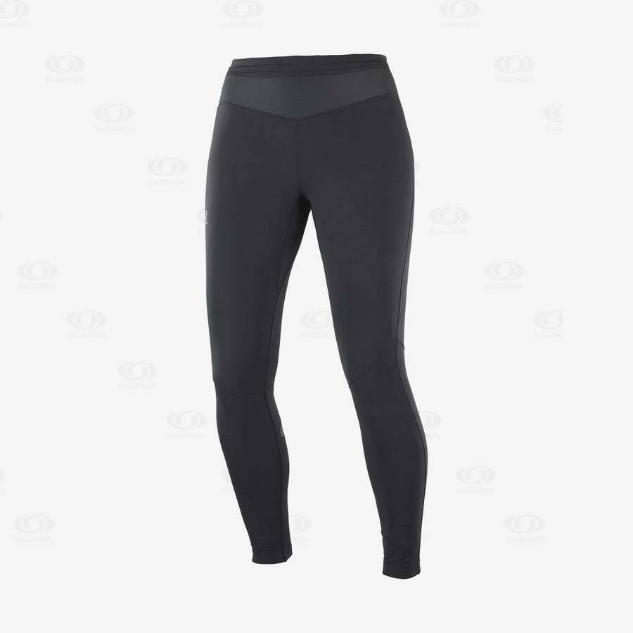 Dámské Běžecké Tighty Salomon XA WARM Černé Černé | CZ-N1778