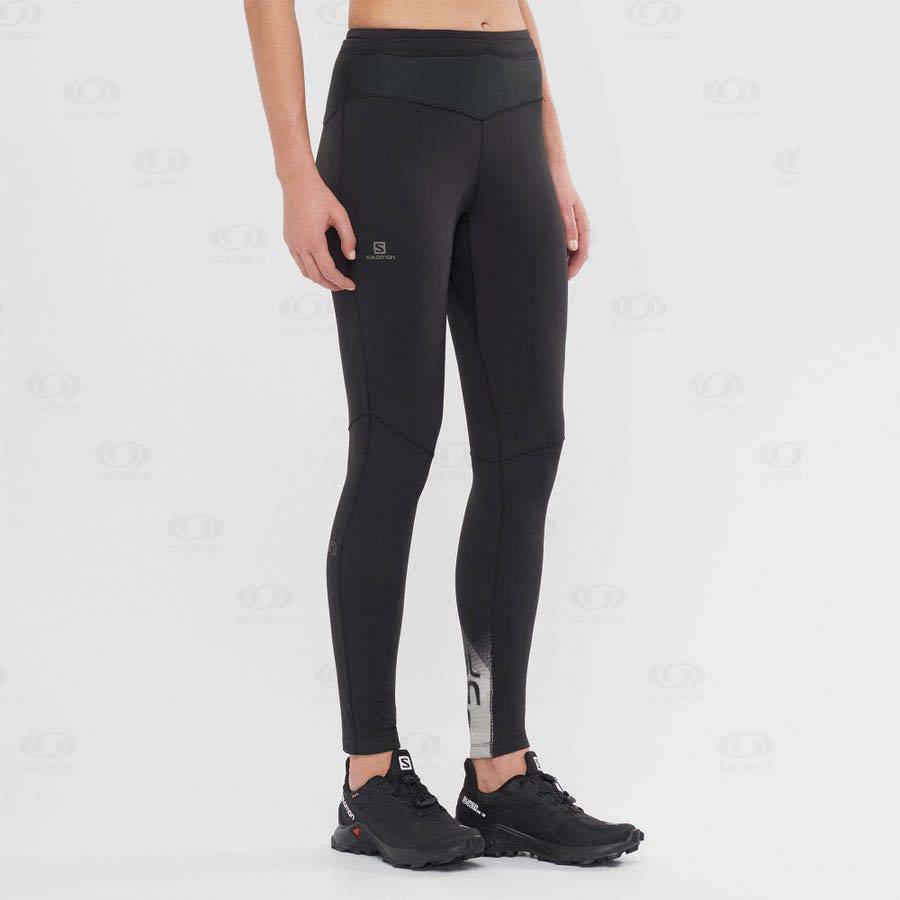Dámské Běžecké Tighty Salomon XA WARM Černé | CZ-S2269