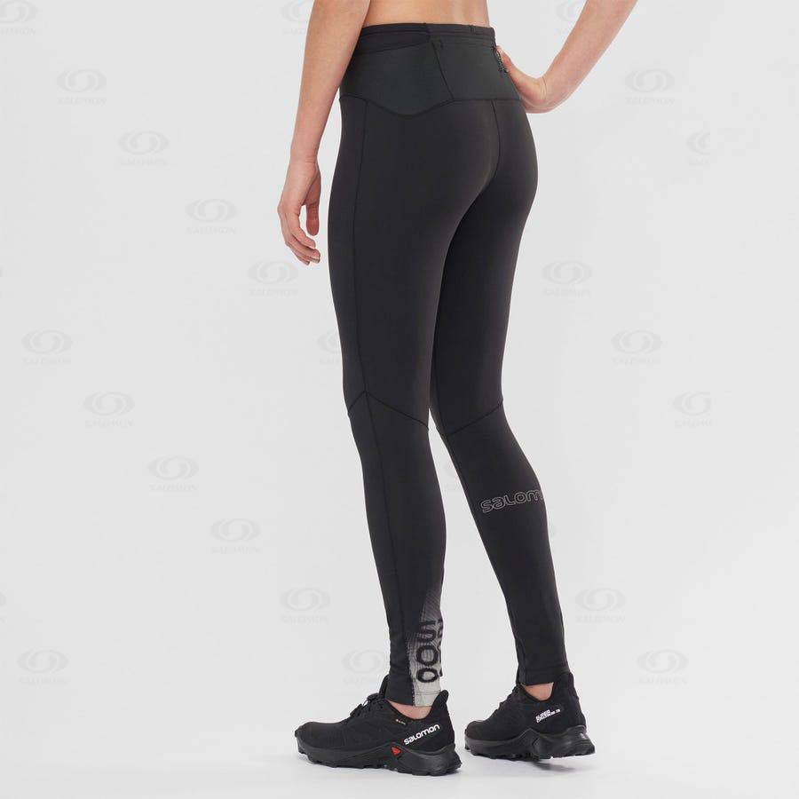 Dámské Běžecké Tighty Salomon XA WARM Černé | CZ-S2269