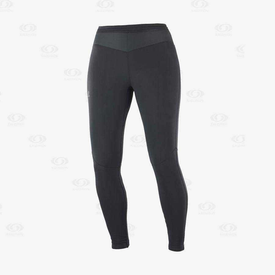 Dámské Běžecké Tighty Salomon XA WARM Černé | CZ-S2269
