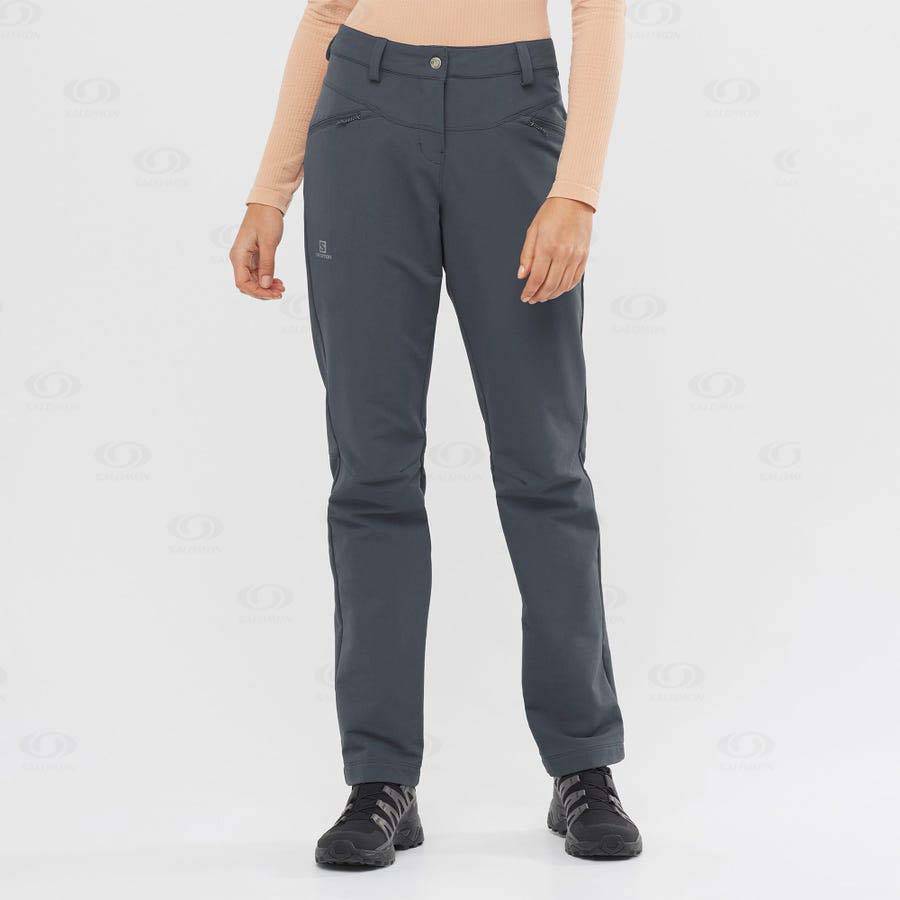 Dámské Kalhoty Salomon WAYFARER STRAIGHT WARM Šedé | CZ-L2460