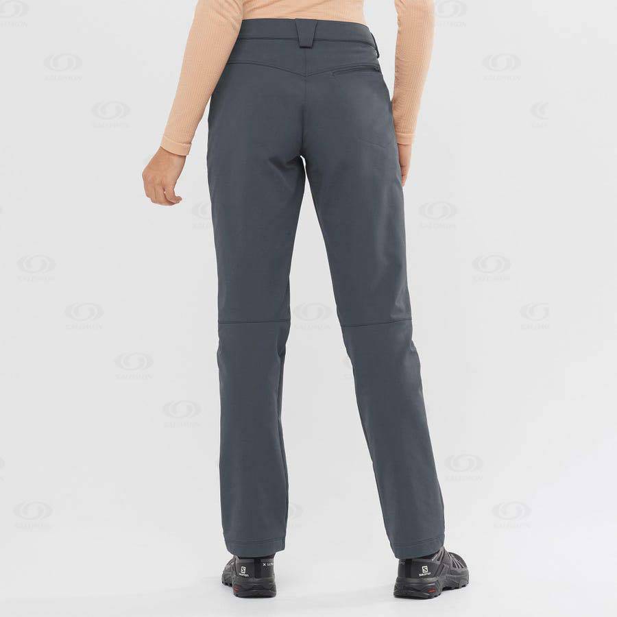 Dámské Kalhoty Salomon WAYFARER STRAIGHT WARM Šedé | CZ-L2460