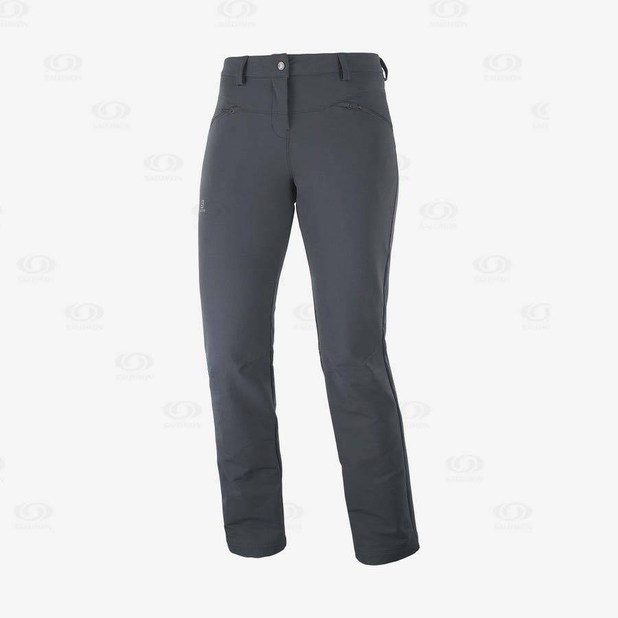 Dámské Kalhoty Salomon WAYFARER STRAIGHT WARM Šedé | CZ-L2460