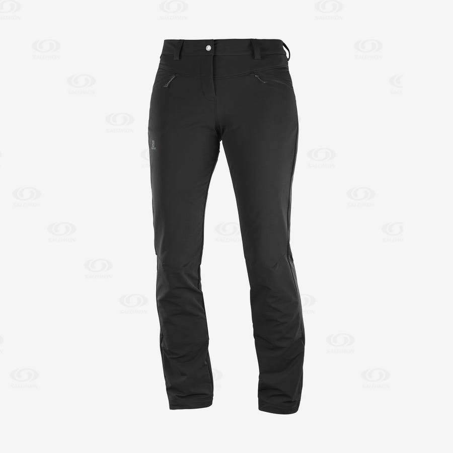 Dámské Kalhoty Salomon WAYFARER STRAIGHT WARM Černé | CZ-S2059