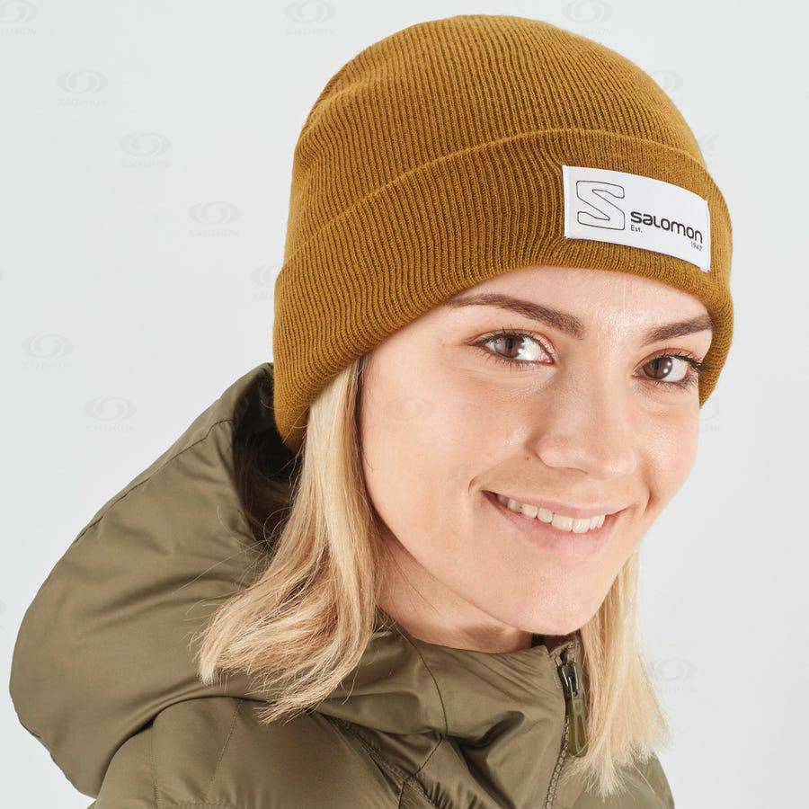 Dámské Klobouky Salomon OUTLIFE LOGO Hnědé | CZ-O1642