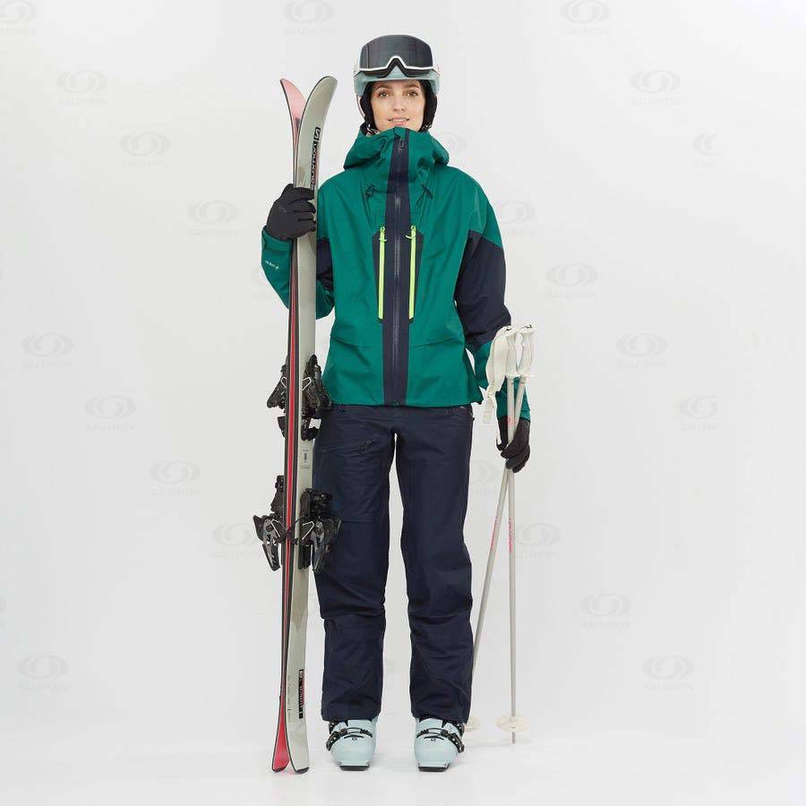 Dámské Lyžařské Kalhoty Salomon OUTPEAK GORE-TEX 3L Blankyt | CZ-O2568
