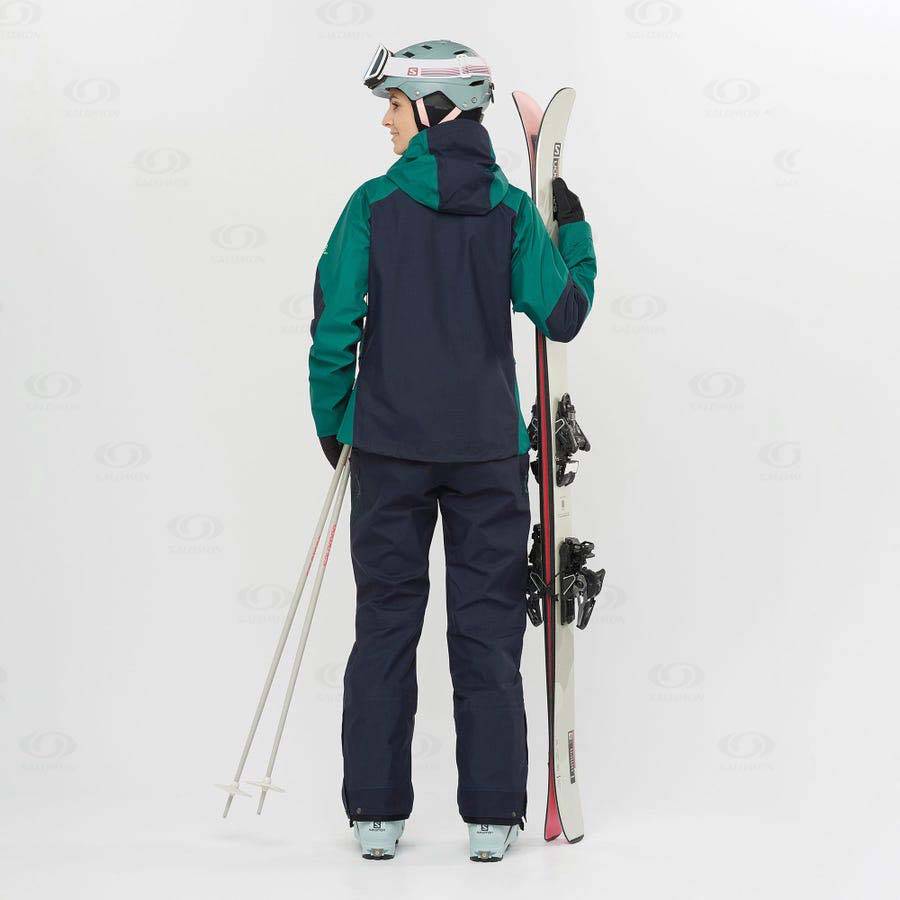 Dámské Lyžařské Kalhoty Salomon OUTPEAK GORE-TEX 3L Blankyt | CZ-O2568