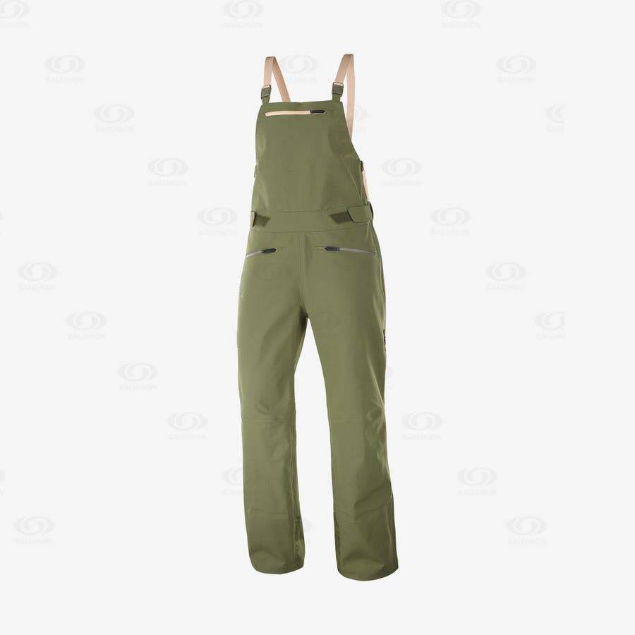 Dámské Lyžařské Kalhoty Salomon STANCE 3L BIB Olivy Zelené | CZ-N1176