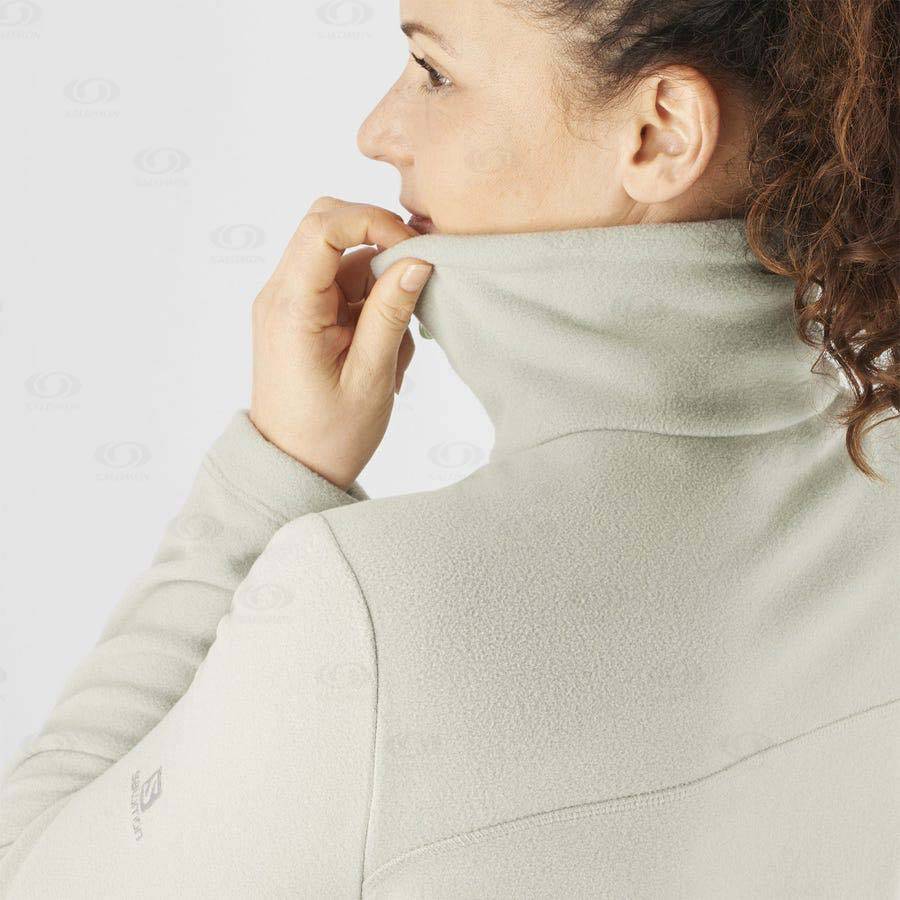 Dámské Mikiny S Kapucí Salomon ESSENTIAL COSY FLEECE Béžový | CZ-A1969