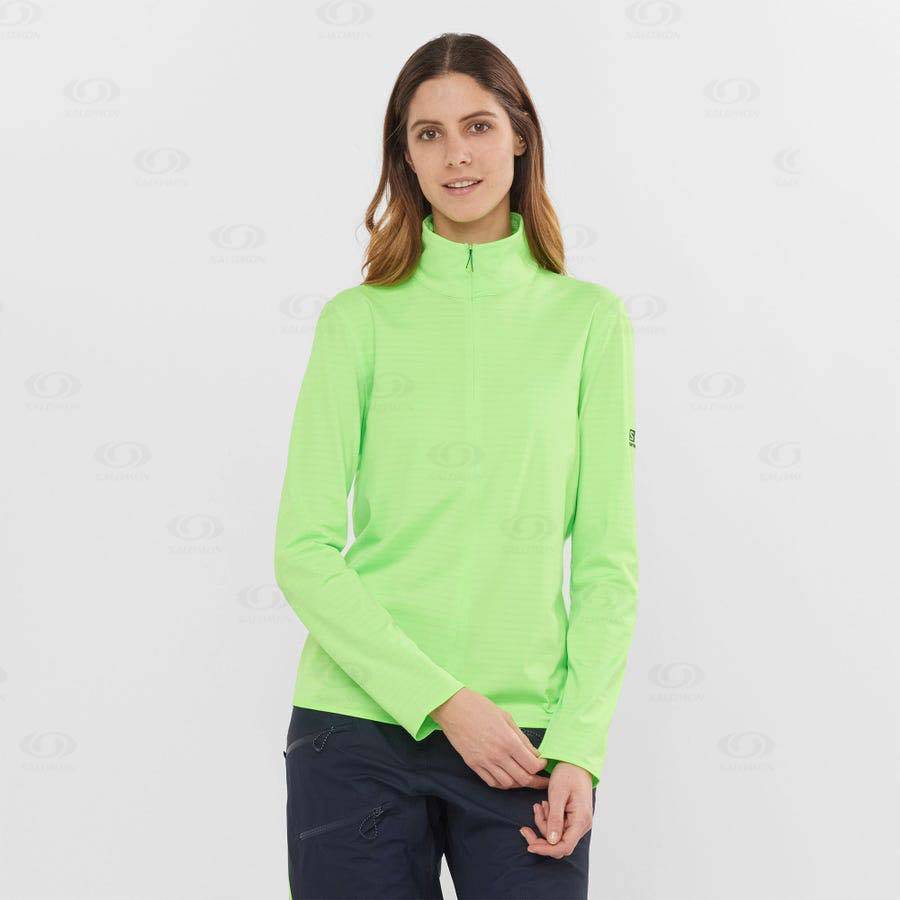 Dámské Mikiny S Kapucí Salomon ESSENTIAL LIGHTWARM Mátově Zelená | CZ-L1277