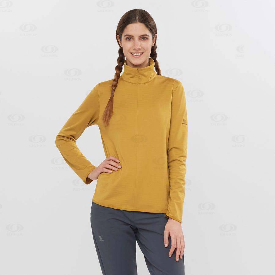 Dámské Mikiny S Kapucí Salomon ESSENTIAL LIGHTWARM Žluté | CZ-L1620