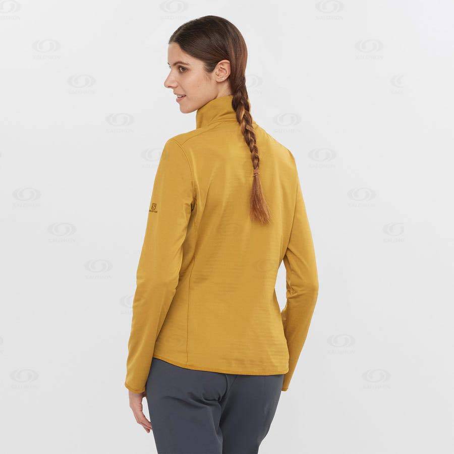 Dámské Mikiny S Kapucí Salomon ESSENTIAL LIGHTWARM Žluté | CZ-L1620