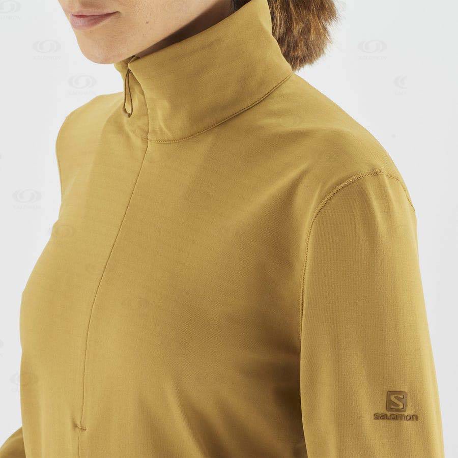Dámské Mikiny S Kapucí Salomon ESSENTIAL LIGHTWARM Žluté | CZ-L1620