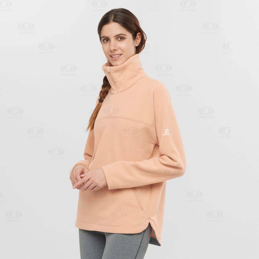 Dámské Mikiny S Kapucí Salomon ESSENTIAL COSY FLEECE Růžové | CZ-L1634
