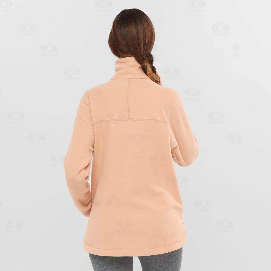 Dámské Mikiny S Kapucí Salomon ESSENTIAL COSY FLEECE Růžové | CZ-L1634