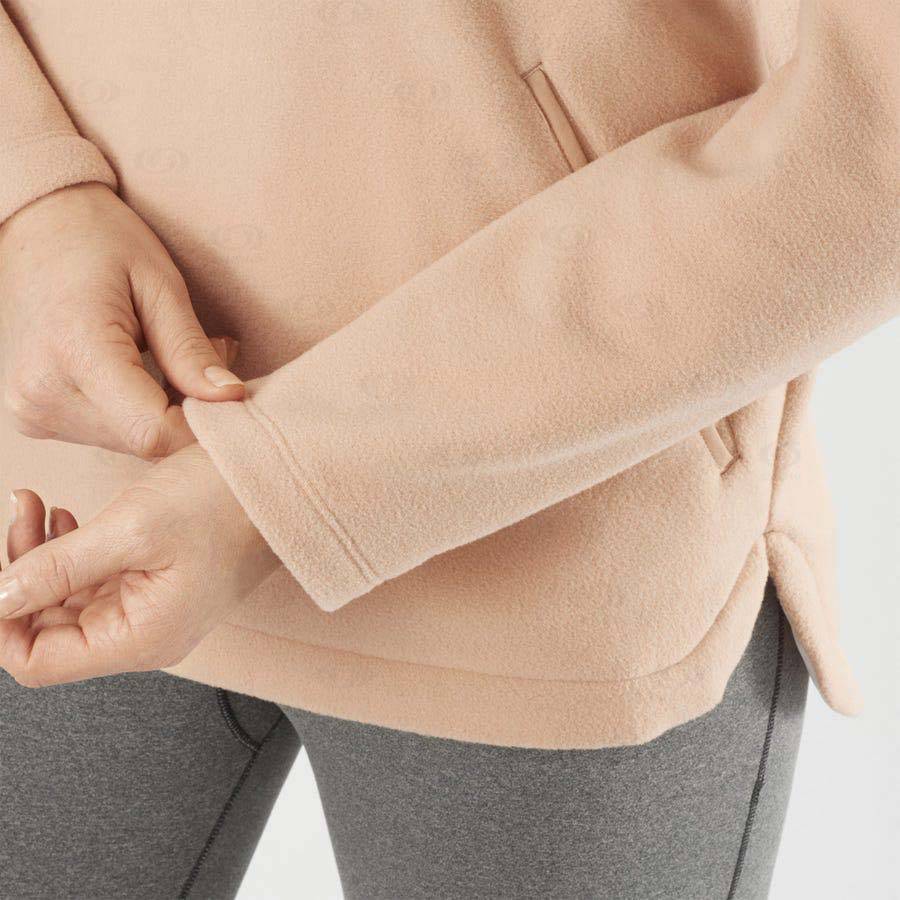 Dámské Mikiny S Kapucí Salomon ESSENTIAL COSY FLEECE Růžové | CZ-L1634