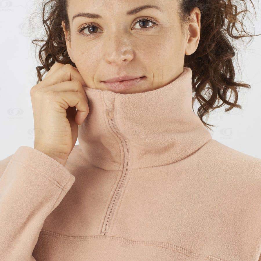 Dámské Mikiny S Kapucí Salomon ESSENTIAL COSY FLEECE Růžové | CZ-L1634