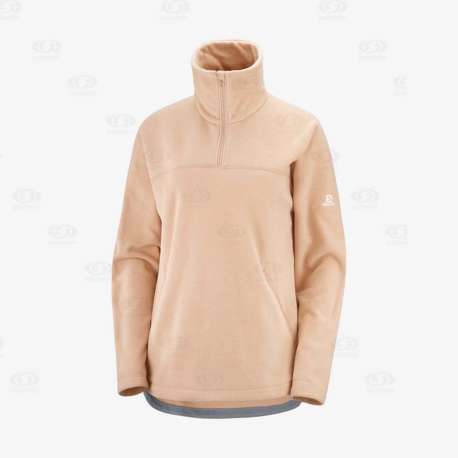 Dámské Mikiny S Kapucí Salomon ESSENTIAL COSY FLEECE Růžové | CZ-L1634