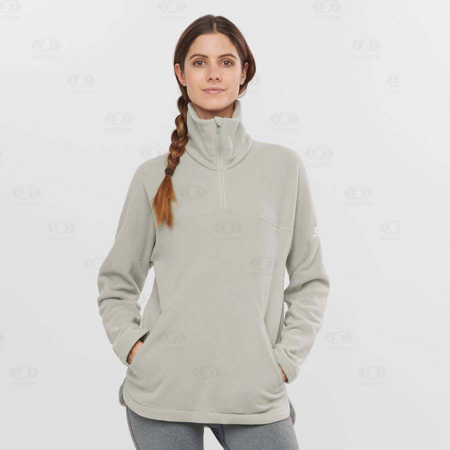 Dámské Mikiny S Kapucí Salomon ESSENTIAL COSY FLEECE Bílé | CZ-L1837