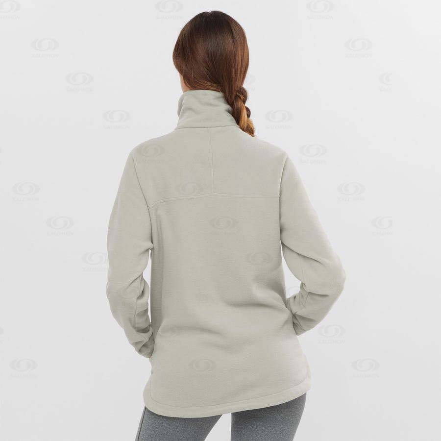 Dámské Mikiny S Kapucí Salomon ESSENTIAL COSY FLEECE Bílé | CZ-L1837